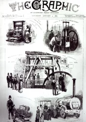 Copertina di The Graphic che mostra importanti invenzioni, 3 gennaio 1880