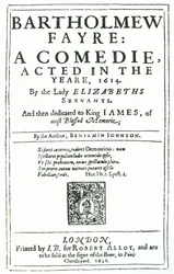 Frontespizio di Bartholomew Fayre: A Comedie di Benjamin Jonson, 1631