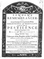 Frontespizio di Londons Remembrancer di John Bell, 1665