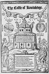 Frontespizio di The Castle of Knowledge di Robert Recorde, 1556
