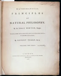 Frontespizio del Volume I dei Principi Matematici della Filosofia Naturale di Sir Isaac Newton