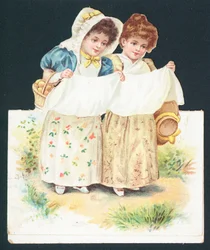 Ragazze che raccolgono uova