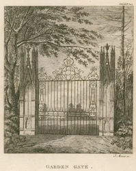 Cancello del giardino a Strawberry Hill, Twickenham, Londra