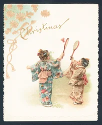 Ragazze geisha che giocano a badminton