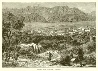 Veduta generale di Sparta, restaurata
