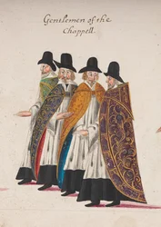 Gentiluomini della Cappella, (dettaglio) del corteo funebre della regina Elisabetta I all