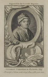Georg Friedrich Händel, inciso per la Universal Magazine, c.1760