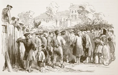 George Whitefield predica, illustrazione da Cassells Illustrated History of England