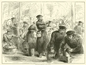 I tedeschi distribuiscono cibo, gennaio 1871