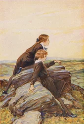 Ragazze su una Collina Rocciosa