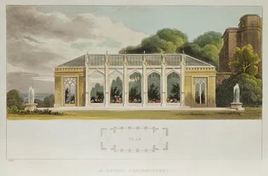 Conservatorio gotico, 1832 (incisione a colori)