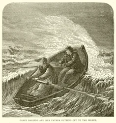Grace Darling e suo padre partono per il relitto