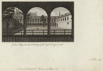 Gresham College, dove si tennero le prime riunioni della Royal Society