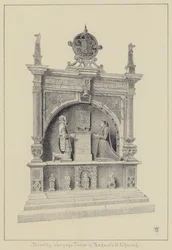 Haddon Hall, Tomba di Dorothy Vernon nella Chiesa di Bakewell (litografia)