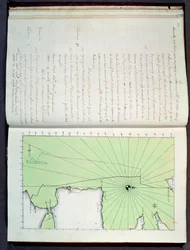 Mappa disegnata a mano delle coste di Portogallo e Spagna, 1756