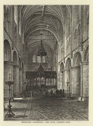 Cattedrale di Hereford, la navata, guardando a est