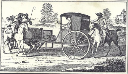 I banditi James MacLaine e William Plunkett derubano il conte di Eglinton a Hounslow Heath, 26 giugno 1750