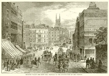 Holborn Valley e Snow Hill prima della costruzione del Viadotto