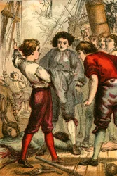 Hopson che mostra la bandiera