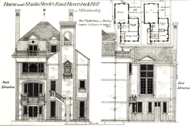 Casa e studio, Steeles Road, Haverstock Hill, da The Building News, 9 febbraio 1877