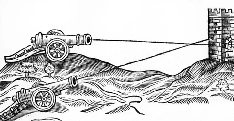 Illustrazione del fuoco di cannone in L