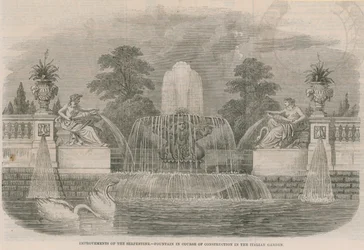 Miglioramenti del Serpentine - Fontana in costruzione nel Giardino Italiano