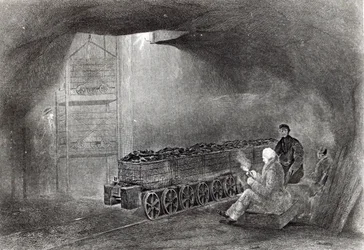 Nella miniera di carbone, illustrazione da 