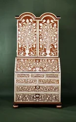 Bureau intarsiato, anglo-indiano, fine XVIII secolo