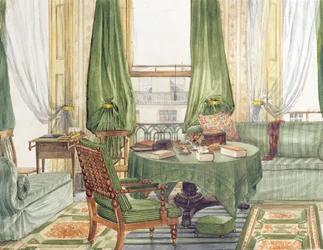 Vista interna di un salotto a Brighton, c.1845