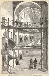 Interno della Casa di Detenzione, Clerkenwell, illustrazione da Le Prigioni Criminali di Londra e Scene dalla Vita Carceraria di Henry Mayhew e John Binny, pub. 1862