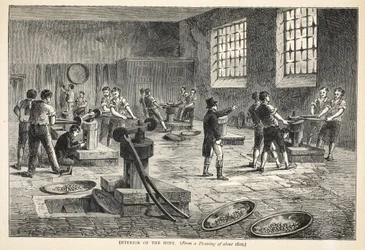 Interno della Zecca, da un disegno del 1820 circa