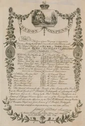 Invito a una cena tenuta dal London Dispensary al London Tavern, 16 aprile 1804