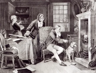 James Watt (1736-1819) che gioca con il vapore
