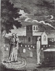 John Dee ed Edward Kelly che evocano i Morti, da una Storia della Magia, pubblicato alla fine del XIX secolo