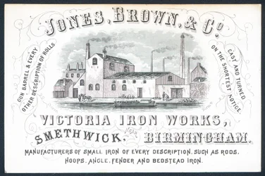 Jones, Brown & Co, Victoria Iron Works, biglietto commerciale