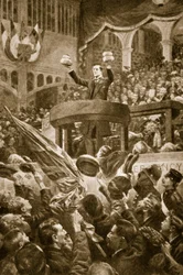 Joseph Chamberlain a Bingley Hall, Birmingham il 4 novembre 1903