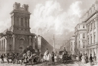 King William Street e St Mary Woolnoth, Londra, Inghilterra