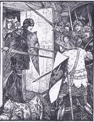 Lancillotto esce dalla stanza di Ginevra, illustrazione da 