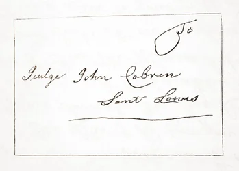 Lettera di Daniel Boone al giudice John Cobren, originale datata 5 ottobre 1809