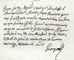 Lettera di Giorgio II al Duca di Newcastle, 1759, pubblicata in 