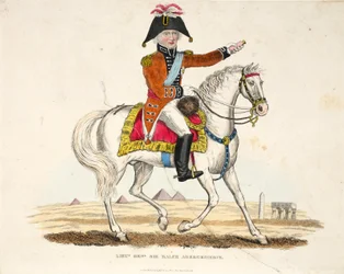 Tenente Generale Sir Ralph Abercrombie, pub. da Richard Evans, inciso da Romney, illustrazione da An Historical Account of the Battle of Waterloo di William Mudford, 1816
