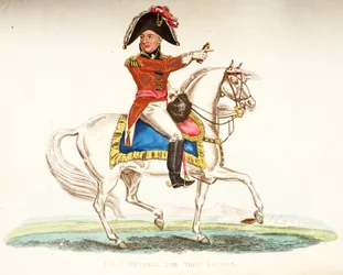 Tenente Generale Sir Thomas Picton, pub. da Richard Evans, inciso da Romney, illustrazione da An Historical Account of the Battle of Waterloo di William Mudford, 1816