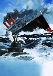 Transatlantico affondato da un sottomarino