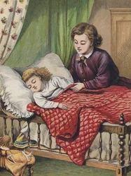 Bambina che va a dormire