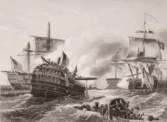 La Vittoria di Lord Howe sui Francesi, illustrazione da 