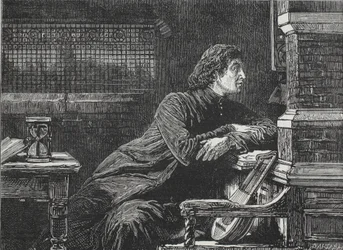 Lutero alla finestra, illustrazione da La storia del protestantesimo di James Aitken Wylie (1808-1890), pub. 1878