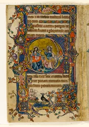 MS 1-2005, fol. 161v: Il padre e il figlio, iniziale istoriata dal Salterio di Macclesfield, Uso di Sarum, East Anglia, c.1330