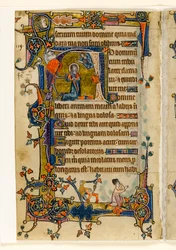 MS 1-2005, fol. 182v: Davide che prega, iniziale istoriata dal Salterio di Macclesfield, Uso di Sarum, East Anglia, c.1330