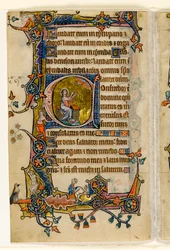 Isaia che prega, iniziale istoriata a dal Macclesfield Psalter, Uso di Sarum, East Anglia, c.1330