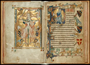Il Trono della Misericordia con patroni, Cristo benedicente con un patrono, c.1314-30
